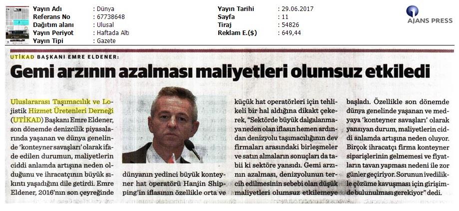 Dünya - Gemi Arzinin