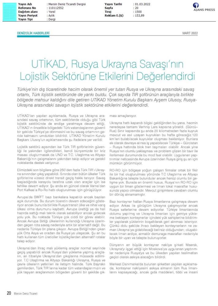 Mersin Deniz Ticaret Dergisi