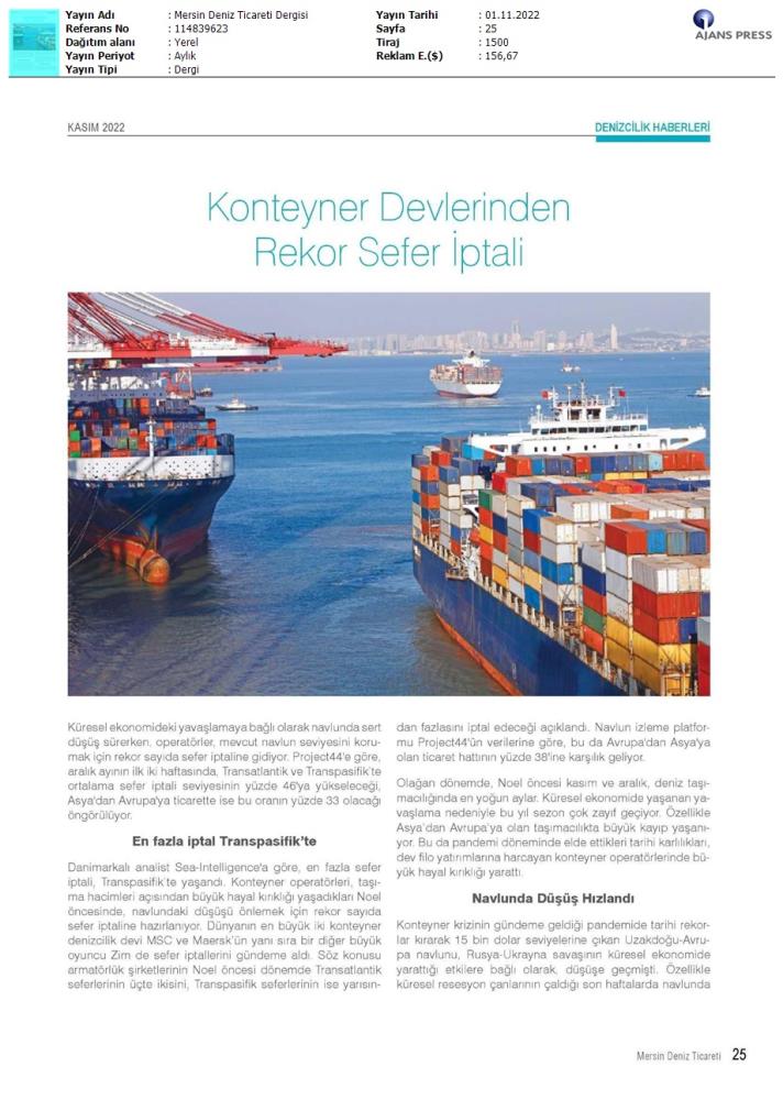 Mersin Deniz Ticaret Dergisi