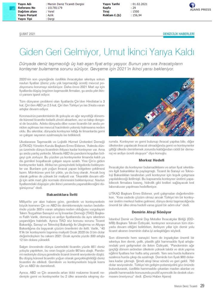 Mersin Deniz Ticareti Dergisi