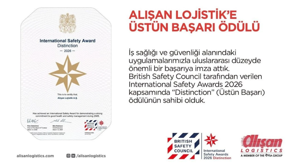ALIŞAN LOJİSTİK'TEN İŞ SAĞLIĞINDA ULUSLARARASI BAŞARI