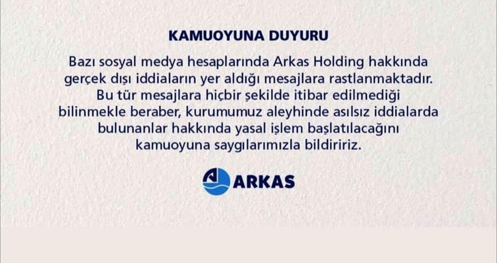 ARKAS'TAN ASILSIZ İDDİALARA YALANLAMA GELDİ