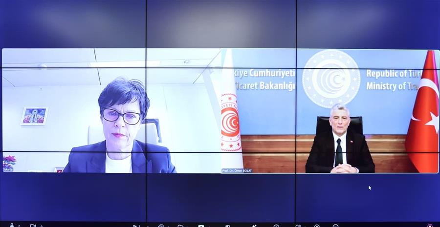 TİCARET BAKANI ÖMER BOLAT, AB KOMİSYONUNUN GENİŞLEMEDEN SORUMLU ÜYESİ MARTA KOS İLE GÖRÜŞTÜ