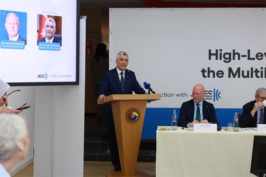 TİCARET BAKANI ÖMER BOLAT BRÜKSEL'DE YUVARLAK MASA TOPLANTISINDA KONUŞTU