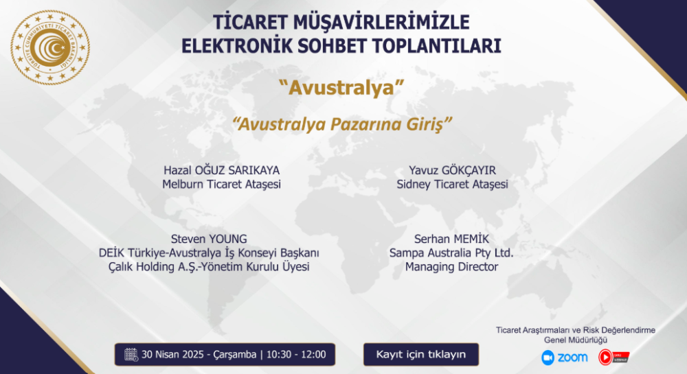 TİCARET MÜŞAVİRLERİMİZLE ELEKTRONİK SOHBET TOPLANTILARI - AVUSTRALYA - 