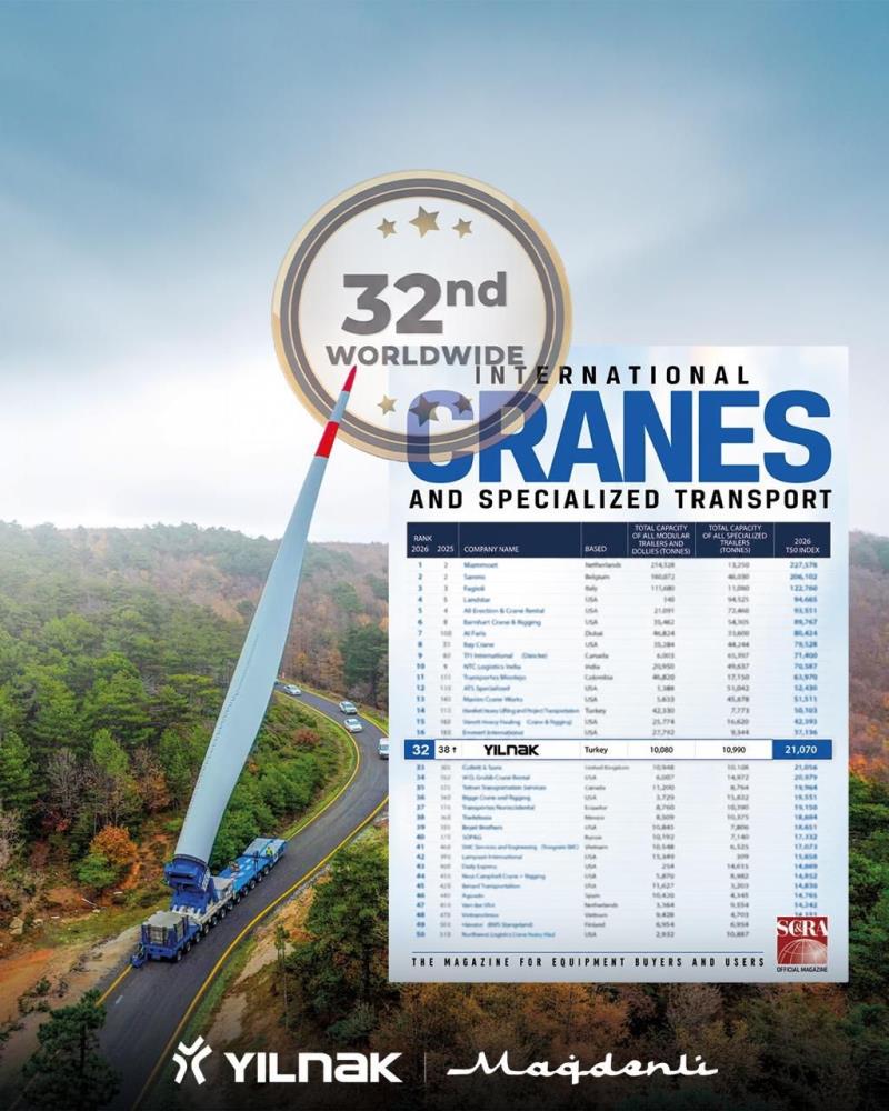 YILNAK, IC TRANSPORT 50 2026 LİSTESİ’NDE DÜNYA 32’NCİSİ, AVRUPA 6’NCISI OLDU